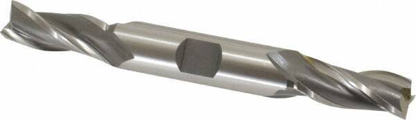 OSG - 7/16", 1" LOC, 1/2" Shank Diam, 4-1/8" OAL, 3 Flute, Cobalt Square End Mill - Double End, Uncoated, Spiral Flute, 30° Helix, Centercutting, Right Hand Cut, Right Hand Flute, Series 532 - Eagle Tool & Supply