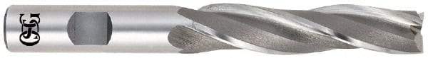 OSG - 1° Taper Angle per Side, 3/8" Small End Diam, 3-1/4" LOC, Cobalt 3 Flute Tapered Square End Mill - 5-1/4" OAL, 1/2" Shank Diam, Spiral Flute, 25° Helix - Eagle Tool & Supply