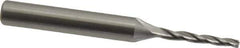 OSG - 1° Taper Angle per Side, 1/16" Small End Diam, 1/2" LOC, Cobalt 3 Flute Tapered Square End Mill - 1-3/4" OAL, 3/16" Shank Diam, Spiral Flute, 25° Helix - Eagle Tool & Supply