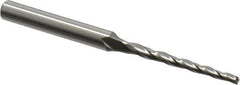 OSG - 1° Taper Angle per Side, 5/64" Small End Diam, 1" LOC, Cobalt 3 Flute Tapered Square End Mill - 2-1/4" OAL, 3/16" Shank Diam, Spiral Flute, 25° Helix - Eagle Tool & Supply