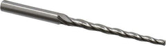 OSG - 1° Taper Angle per Side, 3/32" Small End Diam, 1-1/2" LOC, Cobalt 3 Flute Tapered Square End Mill - 2-11/16" OAL, 3/16" Shank Diam, Spiral Flute, 25° Helix - Eagle Tool & Supply