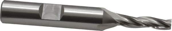 OSG - 1° Taper Angle per Side, 3/16" Small End Diam, 3/4" LOC, Cobalt 3 Flute Tapered Square End Mill - 2-5/8" OAL, 3/8" Shank Diam, Spiral Flute, 25° Helix - Eagle Tool & Supply