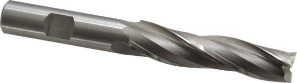 OSG - 1° Taper Angle per Side, 1/2" Small End Diam, 2-1/4" LOC, Cobalt 3 Flute Tapered Square End Mill - 4-1/4" OAL, 1/2" Shank Diam, Spiral Flute, 25° Helix - Eagle Tool & Supply