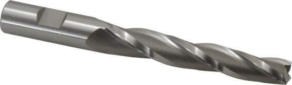 OSG - 1° Taper Angle per Side, 1/2" Small End Diam, 3-1/4" LOC, Cobalt 3 Flute Tapered Square End Mill - 5-3/8" OAL, 5/8" Shank Diam, Spiral Flute, 25° Helix - Eagle Tool & Supply