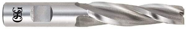 OSG - 2° Taper Angle per Side, 3/8" Small End Diam, 3-1/4" LOC, Cobalt 3 Flute Tapered Square End Mill - 5-3/8" OAL, 5/8" Shank Diam, Spiral Flute, 25° Helix - Eagle Tool & Supply