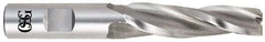 OSG - 2° Taper Angle per Side, 3/8" Small End Diam, 3-1/4" LOC, Cobalt 3 Flute Tapered Square End Mill - 5-3/8" OAL, 5/8" Shank Diam, Spiral Flute, 25° Helix - Eagle Tool & Supply