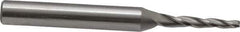 OSG - 2° Taper Angle per Side, 1/16" Small End Diam, 1/2" LOC, Cobalt 3 Flute Tapered Square End Mill - 1-3/4" OAL, 3/16" Shank Diam, Spiral Flute, 25° Helix - Eagle Tool & Supply
