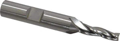 OSG - 2° Taper Angle per Side, 3/16" Small End Diam, 3/4" LOC, Cobalt 3 Flute Tapered Square End Mill - 2-5/8" OAL, 3/8" Shank Diam, Spiral Flute, 25° Helix - Eagle Tool & Supply