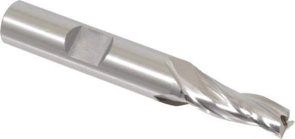 OSG - 2° Taper Angle per Side, 1/4" Small End Diam, 3/4" LOC, Cobalt 3 Flute Tapered Square End Mill - 2-1/2" OAL, 3/8" Shank Diam, Spiral Flute, 25° Helix - Eagle Tool & Supply