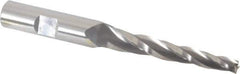 OSG - 2° Taper Angle per Side, 1/4" Small End Diam, 2-1/4" LOC, Cobalt 3 Flute Tapered Square End Mill - 4-3/8" OAL, 1/2" Shank Diam, Spiral Flute, 25° Helix - Eagle Tool & Supply