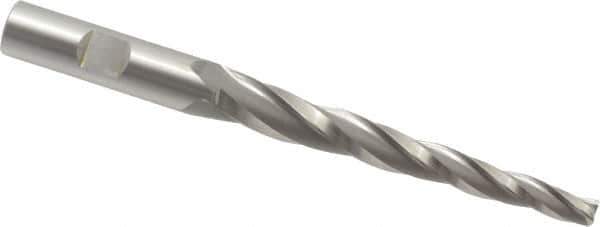 OSG - 2° Taper Angle per Side, 1/4" Small End Diam, 3-1/4" LOC, Cobalt 3 Flute Tapered Square End Mill - 5-1/4" OAL, 1/2" Shank Diam, Spiral Flute, 25° Helix - Eagle Tool & Supply