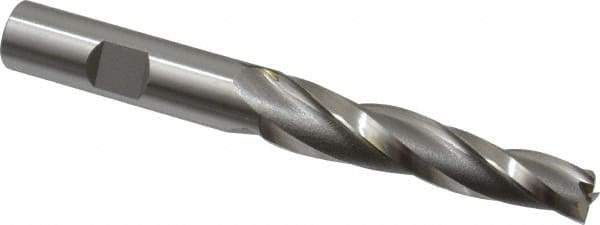 OSG - 2° Taper Angle per Side, 3/8" Small End Diam, 2-1/4" LOC, Cobalt 3 Flute Tapered Square End Mill - 4-1/4" OAL, 1/2" Shank Diam, Spiral Flute, 25° Helix - Eagle Tool & Supply