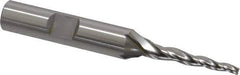 OSG - 3° Taper Angle per Side, 3/32" Small End Diam, 1" LOC, Cobalt 3 Flute Tapered Square End Mill - 2-7/8" OAL, 3/8" Shank Diam, Spiral Flute, 25° Helix - Eagle Tool & Supply