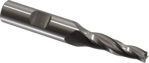 OSG - 3° Taper Angle per Side, 1/4" Small End Diam, 1-1/4" LOC, Cobalt 3 Flute Tapered Square End Mill - 3-1/4" OAL, 1/2" Shank Diam, Spiral Flute, 25° Helix - Eagle Tool & Supply