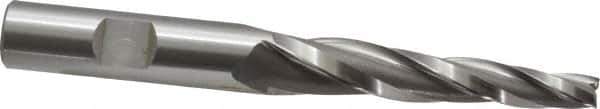 OSG - 3° Taper Angle per Side, 1/4" Small End Diam, 2-1/4" LOC, Cobalt 3 Flute Tapered Square End Mill - 4-1/4" OAL, 1/2" Shank Diam, Spiral Flute, 25° Helix - Eagle Tool & Supply