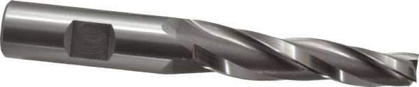 OSG - 3° Taper Angle per Side, 3/8" Small End Diam, 2-1/4" LOC, Cobalt 3 Flute Tapered Square End Mill - 4-3/8" OAL, 5/8" Shank Diam, Spiral Flute, 25° Helix - Eagle Tool & Supply