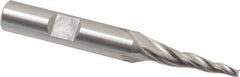 OSG - 5° Taper Angle per Side, 3/32" Small End Diam, 1" LOC, Cobalt 3 Flute Tapered Square End Mill - 2-7/8" OAL, 3/8" Shank Diam, Spiral Flute, 25° Helix - Eagle Tool & Supply