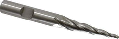 OSG - 5° Taper Angle per Side, 3/32" Small End Diam, 1-1/2" LOC, Cobalt 3 Flute Tapered Square End Mill - 3-5/16" OAL, 3/8" Shank Diam, Spiral Flute, 25° Helix - Eagle Tool & Supply
