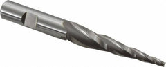 OSG - 5° Taper Angle per Side, 1/8" Small End Diam, 2-1/2" LOC, Cobalt 3 Flute Tapered Square End Mill - 4-1/2" OAL, 1/2" Shank Diam, Spiral Flute, 25° Helix - Eagle Tool & Supply