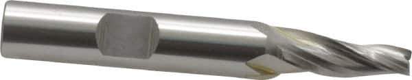 OSG - 5° Taper Angle per Side, 3/16" Small End Diam, 3/4" LOC, Cobalt 3 Flute Tapered Square End Mill - 2-9/16" OAL, 3/8" Shank Diam, Spiral Flute, 25° Helix - Eagle Tool & Supply