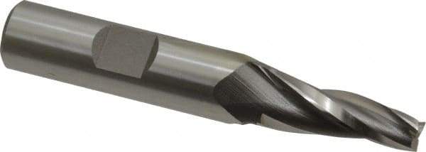 OSG - 5° Taper Angle per Side, 1/4" Small End Diam, 1" LOC, Cobalt 3 Flute Tapered Square End Mill - 3" OAL, 1/2" Shank Diam, Spiral Flute, 25° Helix - Eagle Tool & Supply