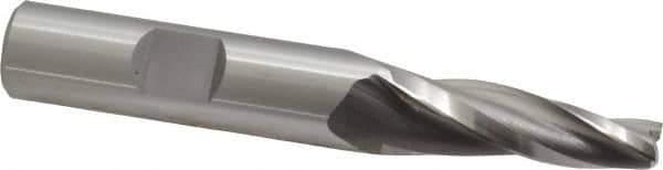 OSG - 5° Taper Angle per Side, 1/4" Small End Diam, 1-1/4" LOC, Cobalt 3 Flute Tapered Square End Mill - 3-1/4" OAL, 1/2" Shank Diam, Spiral Flute, 25° Helix - Eagle Tool & Supply