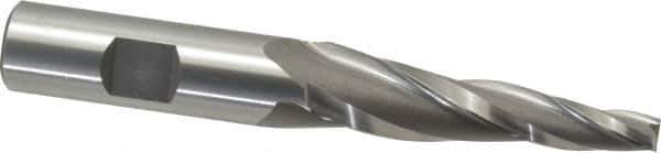 OSG - 5° Taper Angle per Side, 1/4" Small End Diam, 2-1/4" LOC, Cobalt 3 Flute Tapered Square End Mill - 4-3/8" OAL, 5/8" Shank Diam, Spiral Flute, 25° Helix - Eagle Tool & Supply