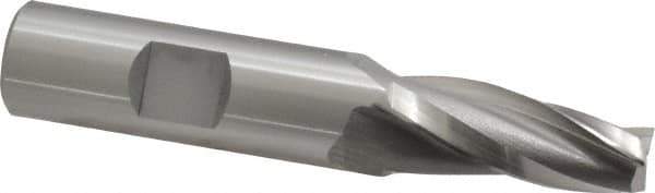 OSG - 5° Taper Angle per Side, 3/8" Small End Diam, 1-1/4" LOC, Cobalt 3 Flute Tapered Square End Mill - 3-3/8" OAL, 5/8" Shank Diam, Spiral Flute, 25° Helix - Eagle Tool & Supply
