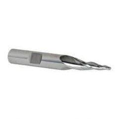 OSG - 7° Taper Angle per Side, 5/64" Small End Diam, 1" LOC, Cobalt 3 Flute Tapered Square End Mill - 2-3/4" OAL, 3/8" Shank Diam, Spiral Flute, 25° Helix - Eagle Tool & Supply