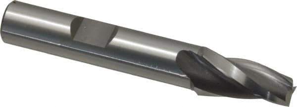 OSG - 7° Taper Angle per Side, 1/4" Small End Diam, 3/4" LOC, Cobalt 3 Flute Tapered Square End Mill - 2-1/2" OAL, 3/8" Shank Diam, Spiral Flute, 25° Helix - Eagle Tool & Supply