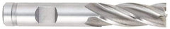 OSG - 3/16", 1/2" LOC, 3/8" Shank Diam, 2-3/8" OAL, 4 Flute, Cobalt Square End Mill - Single End, TiN Finish, Spiral Flute, 30° Helix, Right Hand Cut, Right Hand Flute, Series 540 - Eagle Tool & Supply