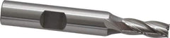 OSG - 1/4", 5/8" LOC, 3/8" Shank Diam, 2-7/16" OAL, 4 Flute, Cobalt Square End Mill - Single End, Uncoated, Spiral Flute, 30° Helix, Right Hand Cut, Right Hand Flute, Series 540 - Eagle Tool & Supply