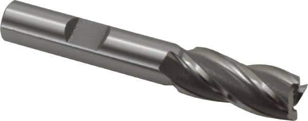 OSG - 7/16", 1" LOC, 3/8" Shank Diam, 2-11/16" OAL, 4 Flute, Cobalt Square End Mill - Single End, Uncoated, Spiral Flute, 30° Helix, Right Hand Cut, Right Hand Flute, Series 540 - Eagle Tool & Supply