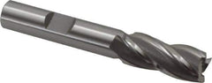 OSG - 7/16", 1" LOC, 3/8" Shank Diam, 2-11/16" OAL, 4 Flute, Cobalt Square End Mill - Single End, Uncoated, Spiral Flute, 30° Helix, Right Hand Cut, Right Hand Flute, Series 540 - Eagle Tool & Supply