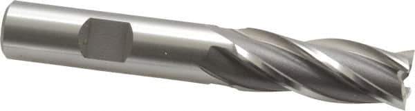 OSG - 17/32", 1-3/8" LOC, 1/2" Shank Diam, 3-3/8" OAL, 4 Flute, Cobalt Square End Mill - Single End, Uncoated, Spiral Flute, 30° Helix, Right Hand Cut, Right Hand Flute, Series 540 - Eagle Tool & Supply