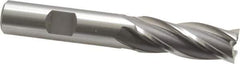 OSG - 17/32", 1-3/8" LOC, 1/2" Shank Diam, 3-3/8" OAL, 4 Flute, Cobalt Square End Mill - Single End, Uncoated, Spiral Flute, 30° Helix, Right Hand Cut, Right Hand Flute, Series 540 - Eagle Tool & Supply