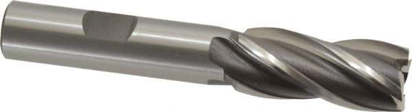 OSG - 19/32", 1-3/8" LOC, 1/2" Shank Diam, 3-3/8" OAL, 4 Flute, Cobalt Square End Mill - Single End, Uncoated, Spiral Flute, 30° Helix, Right Hand Cut, Right Hand Flute, Series 540 - Eagle Tool & Supply