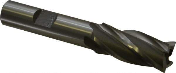 OSG - 5/8", 1-3/8" LOC, 1/2" Shank Diam, 3-3/8" OAL, 4 Flute, Cobalt Square End Mill - Single End, Uncoated, Spiral Flute, 30° Helix, Right Hand Cut, Right Hand Flute, Series 540 - Eagle Tool & Supply