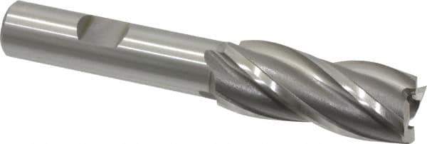 OSG - 21/32", 1-5/8" LOC, 1/2" Shank Diam, 3-5/8" OAL, 4 Flute, Cobalt Square End Mill - Single End, Uncoated, Spiral Flute, 30° Helix, Right Hand Cut, Right Hand Flute, Series 540 - Eagle Tool & Supply