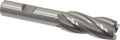 OSG - 21/32", 1-5/8" LOC, 1/2" Shank Diam, 3-5/8" OAL, 4 Flute, Cobalt Square End Mill - Single End, Uncoated, Spiral Flute, 30° Helix, Right Hand Cut, Right Hand Flute, Series 540 - Eagle Tool & Supply