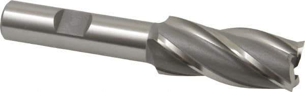 OSG - 23/32", 1-5/8" LOC, 1/2" Shank Diam, 3-5/8" OAL, 4 Flute, Cobalt Square End Mill - Single End, Uncoated, Spiral Flute, 30° Helix, Right Hand Cut, Right Hand Flute, Series 540 - Eagle Tool & Supply