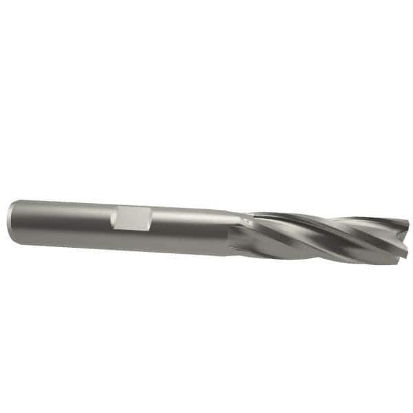 OSG - 11/16", 1-5/8" LOC, 5/8" Shank Diam, 3-3/4" OAL, 4 Flute, Cobalt Square End Mill - Single End, Uncoated, Spiral Flute, 30° Helix, Right Hand Cut, Right Hand Flute, Series 540 - Eagle Tool & Supply