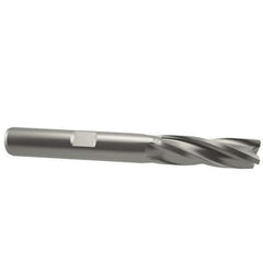 OSG - 11/16", 1-5/8" LOC, 5/8" Shank Diam, 3-3/4" OAL, 4 Flute, Cobalt Square End Mill - Single End, Uncoated, Spiral Flute, 30° Helix, Right Hand Cut, Right Hand Flute, Series 540 - Eagle Tool & Supply