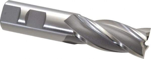 OSG - 7/8", 1-7/8" LOC, 7/8" Shank Diam, 4-1/8" OAL, 4 Flute, Cobalt Square End Mill - Single End, Uncoated, Spiral Flute, 30° Helix, Right Hand Cut, Right Hand Flute, Series 540 - Eagle Tool & Supply
