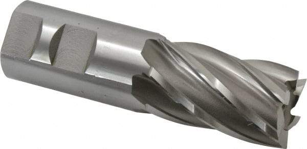 OSG - 1-1/4", 2" LOC, 1-1/4" Shank Diam, 4-1/2" OAL, 6 Flute, Cobalt Square End Mill - Single End, Uncoated, Spiral Flute, 30° Helix, Right Hand Cut, Right Hand Flute, Series 540 - Eagle Tool & Supply