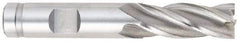 OSG - 11.5mm, 1" LOC, 3/8" Shank Diam, 2-11/16" OAL, 4 Flute, Cobalt Square End Mill - Single End, Uncoated, Spiral Flute, 30° Helix, Right Hand Cut, Right Hand Flute, Series 581 - Eagle Tool & Supply