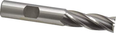 OSG - 12mm, 1-1/4" LOC, 1/2" Shank Diam, 3-1/4" OAL, 4 Flute, Cobalt Square End Mill - Single End, Uncoated, Spiral Flute, 30° Helix, Right Hand Cut, Right Hand Flute, Series 581 - Eagle Tool & Supply