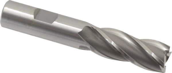 OSG - 17mm, 1-5/8" LOC, 5/8" Shank Diam, 3-3/4" OAL, 4 Flute, Cobalt Square End Mill - Single End, Uncoated, Spiral Flute, 30° Helix, Right Hand Cut, Right Hand Flute, Series 581 - Eagle Tool & Supply