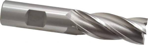 OSG - 20mm, 1-7/8" LOC, 3/4" Shank Diam, 4-1/8" OAL, 4 Flute, Cobalt Square End Mill - Single End, Uncoated, Spiral Flute, 30° Helix, Right Hand Cut, Right Hand Flute, Series 581 - Eagle Tool & Supply
