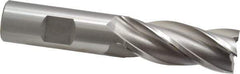 OSG - 20mm, 1-7/8" LOC, 3/4" Shank Diam, 4-1/8" OAL, 4 Flute, Cobalt Square End Mill - Single End, Uncoated, Spiral Flute, 30° Helix, Right Hand Cut, Right Hand Flute, Series 581 - Eagle Tool & Supply